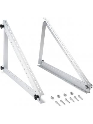 TEOV Halterung für Solarpanel Aufständerung bis 72 cm Flachdach PV Solarmodul | Verstellbar 0-90° | Set | Aluminium |